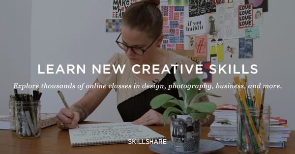 Skillshare banner for creative non-clinical courses