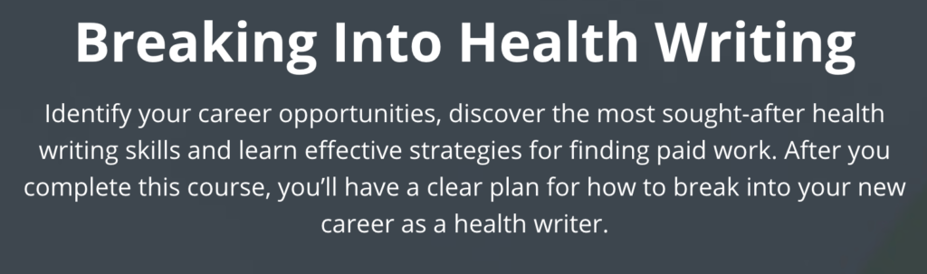 Breaking into health writing discount code coupon code