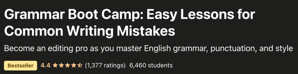Udemy grammar boot camp course
