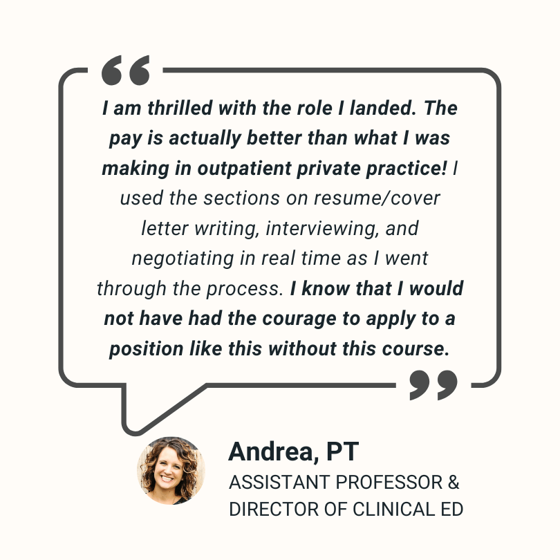 Andrea, PT testimonial